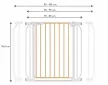 Lionelo Truus Slim biztonsági ajtórács - White Natural (75-105 cm) 2 db toldóval