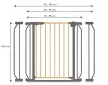 Lionelo Truus Slim biztonsági ajtórács - Grey Graphite (75-105 cm) 2 db toldóval