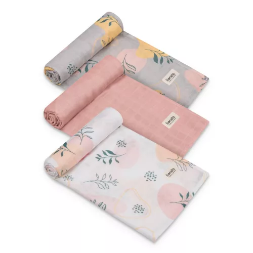 Lionelo Bamboo 3 db-os textilpelenka szett (70x70) - Leaf