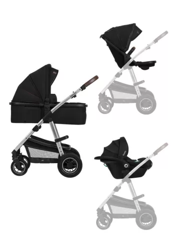 Lionelo Amber 3in1 multifunkciós babakocsi - Black Silver