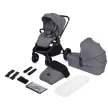 Lionelo Mika Plus 2in1 Multifunkciós babakocsi - Grey Stone
