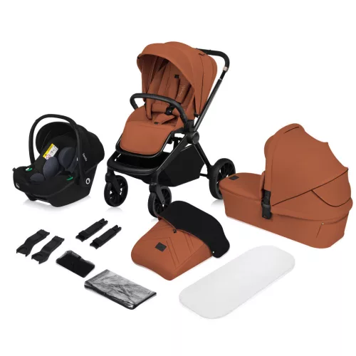 Lionelo Mika Plus 3in1 multifunkciós babakocsi - Brown Rust