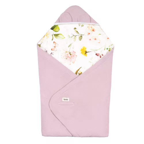 Lionelo Travel Swaddle autósülésbe való pólya, 90x90 cm - Pink Flower