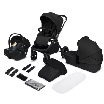 Lionelo Mika Plus 3in1 multifunkciós babakocsi - Black Onyx