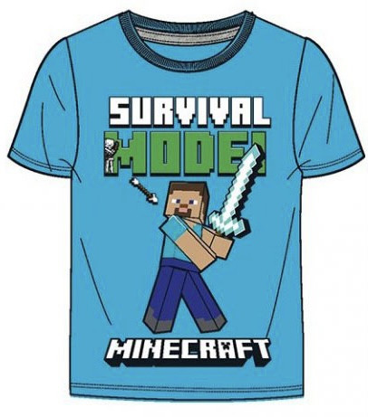 Minecraft gyerek rövid póló, kék, 134