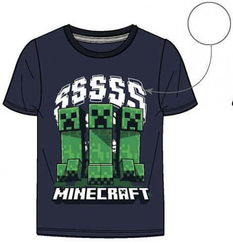 Minecraft gyerek rövid ujjú póló, sötétkék, 128