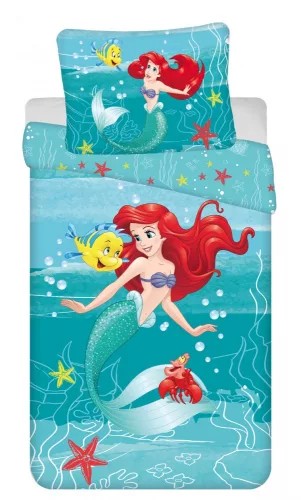 Disney Hercegnők, Ariel Friends ágyneműhuzat 140×200cm, 70×90 cm