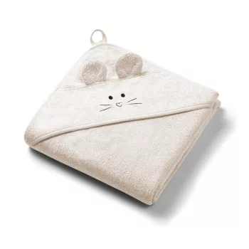   BabyOno fürdõlepedõ kapucnis bambusz 100x100cm egérfülekkel krémszínû 1553/05
