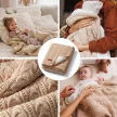 BabyOno babatakaró pamut/sherpa kötött 75x100cm bézs 1657