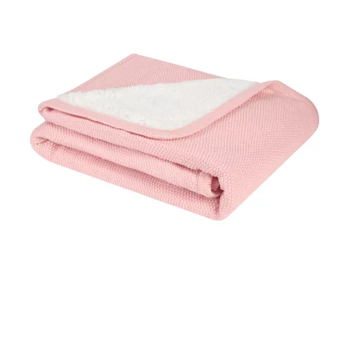 Kikkaboo takaró prémium pamut/sherpa kétoldalas 75x100cm Dream Big melange pink
