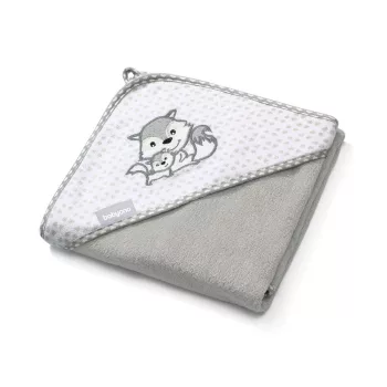   BabyOno fürdõlepedõ kapucnis bambusz 100x100cm szürke róka 346/03