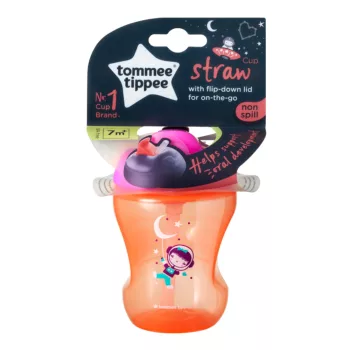   Tommee Tippee itatópohár - Straw Cup szívószálas 230 ml lányos