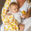BabyOno kifogó bambusz, csörgõvel 120x120cm Citrom 536/03