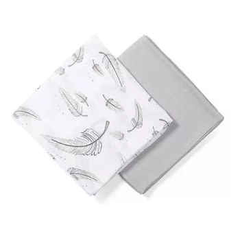   BabyOno kifogó bambusz 120x120cm 2db világosszürke/tollak 537/01
