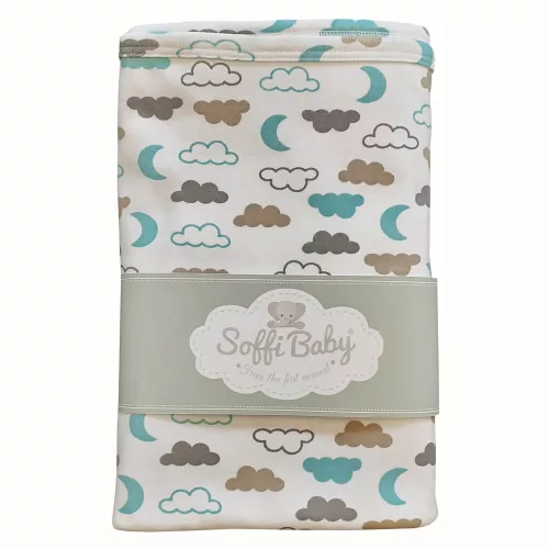 Soffi Baby takaró pamut dupla zöld felhõk 80x100cm