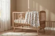 Soffi Baby takaró muszlin dupla kék virágok macikkal 70x90cm