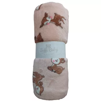   Soffi Baby takaró plüss dupla púderszínû Õzike 75x100cm