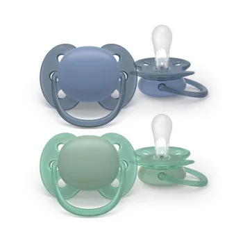  Philips AVENT játszócumi Ultrasoft neutral 6-18hó fiús 2db