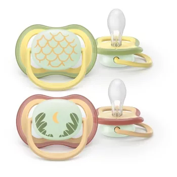  Philips AVENT játszócumi Ultra Air éjszakai mintás 0-6hó lányos 2db