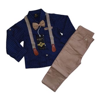 Elegáns négy részes fiú szett, türkiz