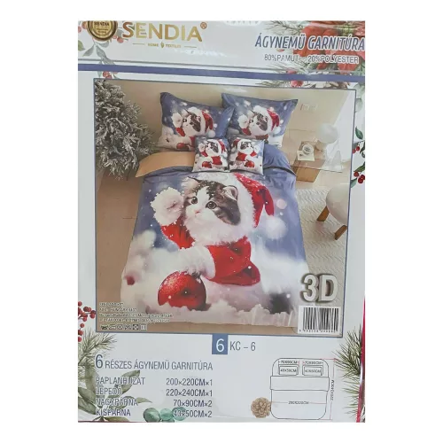 Sendia Flanel 3 D Ágynemű Garnitúra, 6 részes