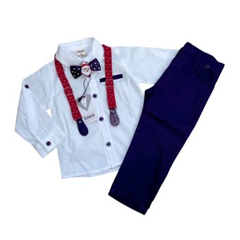   Télapós elegáns négy részes fiú szett, sötétkék-sötétkék