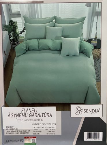 7 részes flanel ágyneműhuzat garnitúra - egyszínű