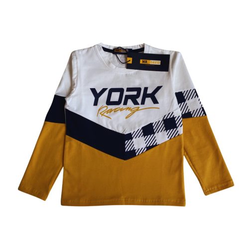 York feliratú fiú felső, fehér-sárga, 14 év