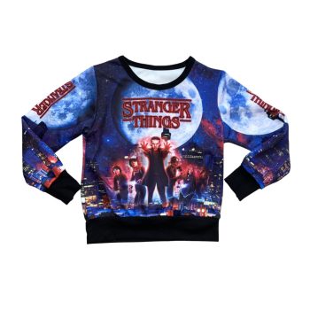 Strange Things pulóver, fekete-fehér