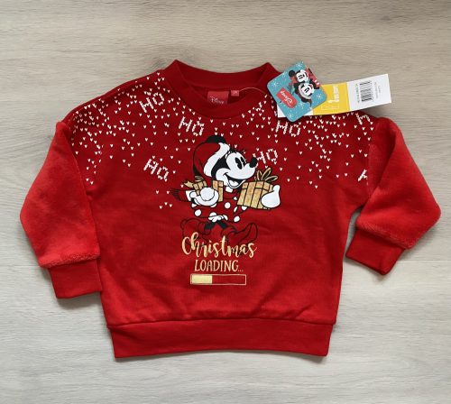 Disney Mickey karácsonyi gyerek pulóver, piros, 128