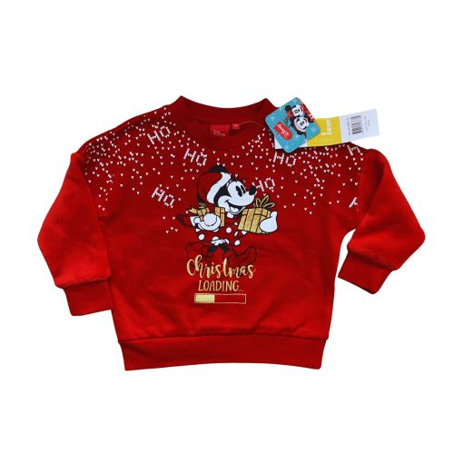 Disney Mickey karácsonyi gyerek pulóver, piros, 104