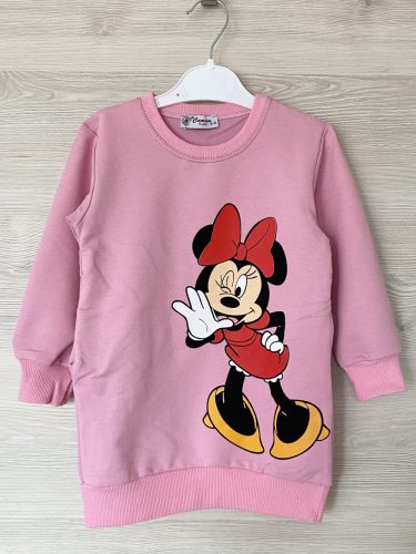 Minnie egér mintás lány hosszított pulóver / tunika, rózsaszín, 4-5 év