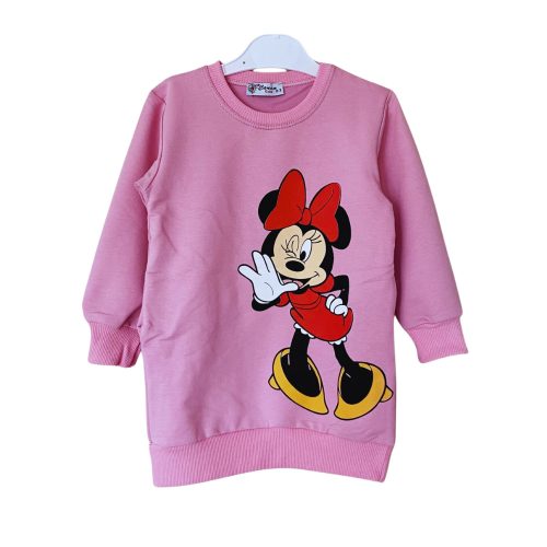 Minnie egér mintás lány hosszított pulóver / tunika, rózsaszín, 5-6 év