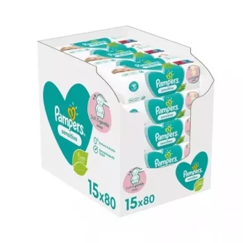 Pampers Nedves törlőkendő, Sensitive 15x80db, 1 200 db