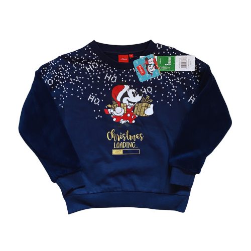 Disney Mickey karácsonyi gyerek pulóver, kék, 128