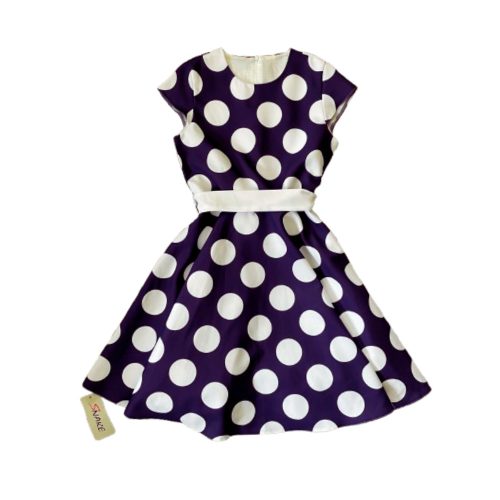 Pöttyös egész ruha, kék, 158