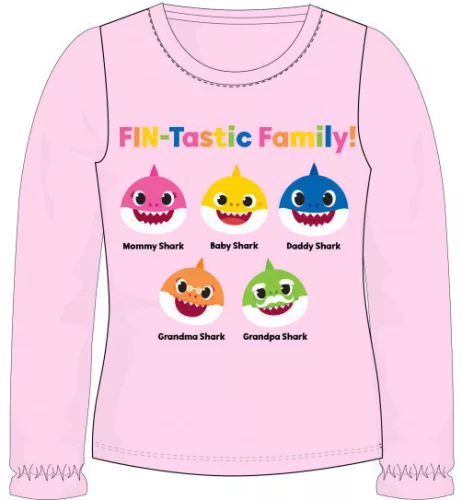 Baby Shark Family Pink gyerek hosszú ujjú póló 5 év / 110 cm