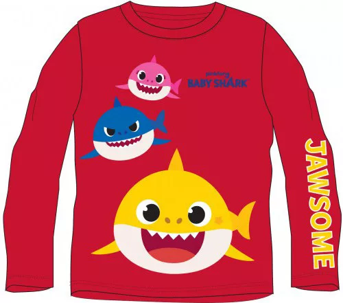 Baby Shark Jawsome Red gyerek hosszú ujjú póló 2 év / 92 cm
