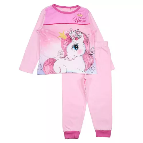 Unikornis Princess Light Pink gyerek hosszú pizsama 6 év / 116 cm