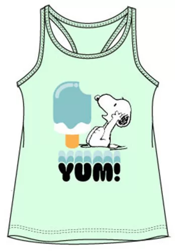 Snoopy Yum Green gyerek rövid póló, felső 10 év / 140 cm