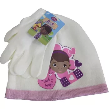   Disney Dr Plüssi Hug White gyerek sapka + kesztyű szett 54 cm