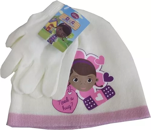 Disney Dr Plüssi Hug White gyerek sapka + kesztyű szett 54 cm