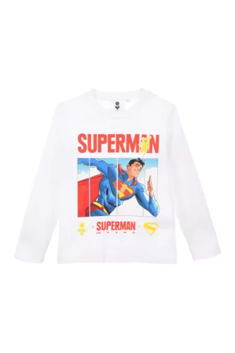 Superman White gyerek hosszú póló, felső 4 év / 104 cm