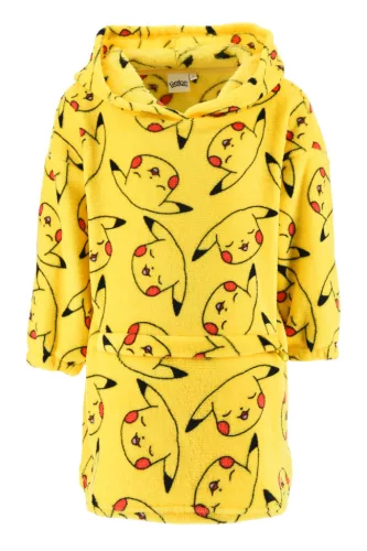 Pokémon Pika belebújós plüss polár takaró, poncsó 10 év / 140 cm