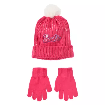 Barbie Pink flitteres gyerek sapka + kesztyű szett 52 cm