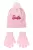 Barbie Light Pink flitteres gyerek sapka + kesztyű szett 52 cm