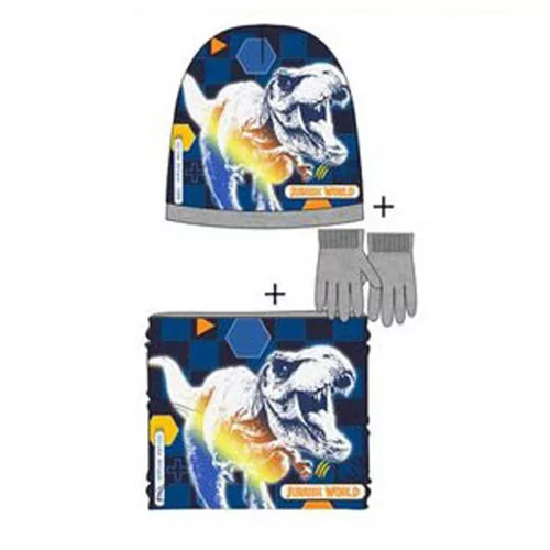 Jurassic World Attack Grey gyerek sapka + snood + kesztyű szett 52 cm