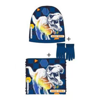   Jurassic World Attack Dark Blue gyerek sapka + snood + kesztyű szett 52 cm