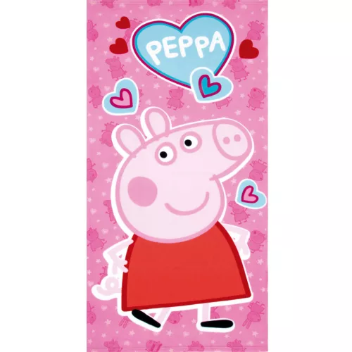Peppa malac Love fürdőlepedő, strand törölköző 70x140cm (Fast Dry)