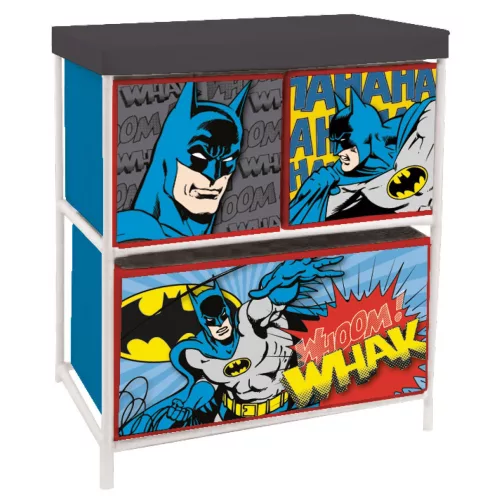 Batman Comic játéktároló állvány 3 rekeszes 53x30x60 cm